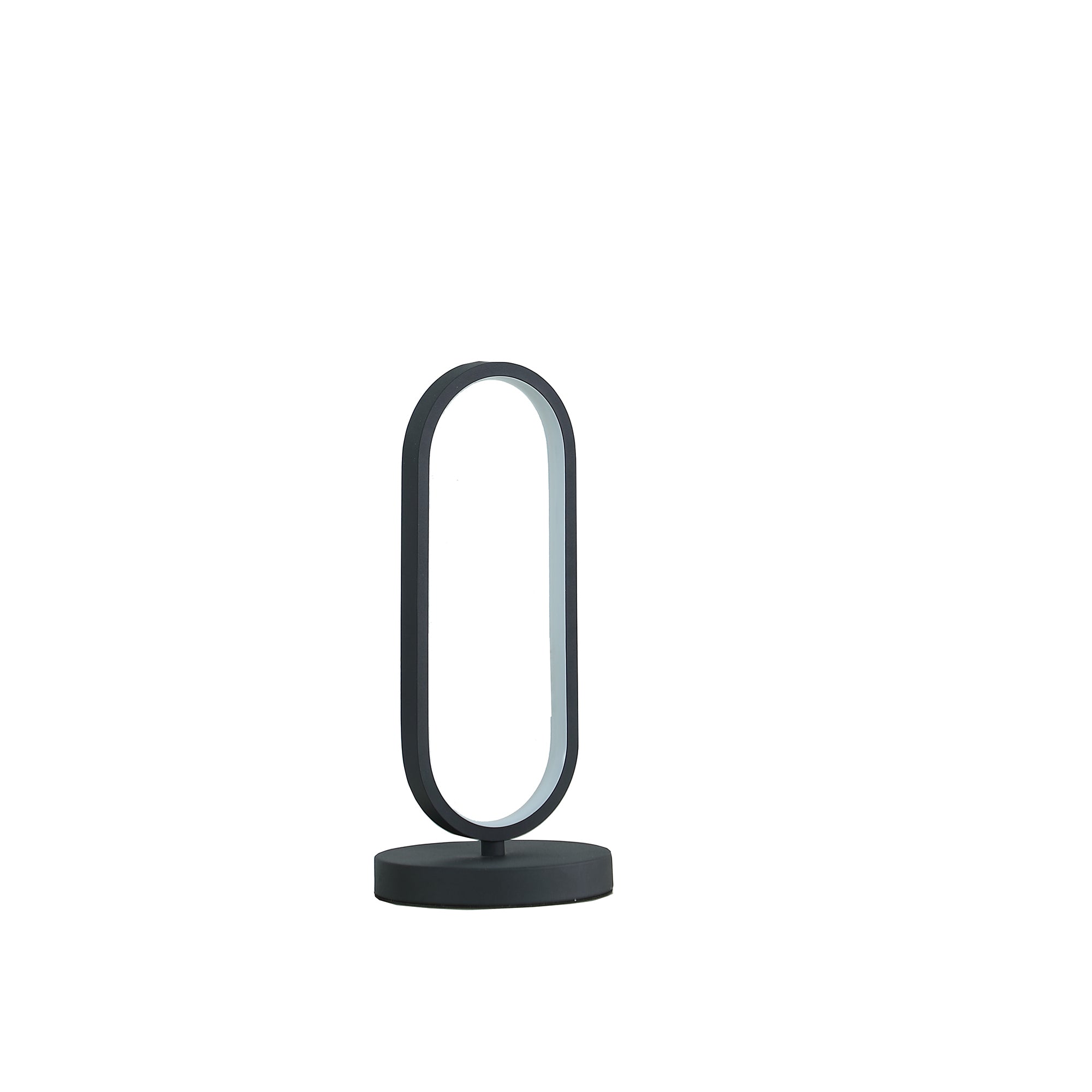 14" In Adras Modern Matte Black Oval Led Contemporary Metal Table Lamp-zoom-1