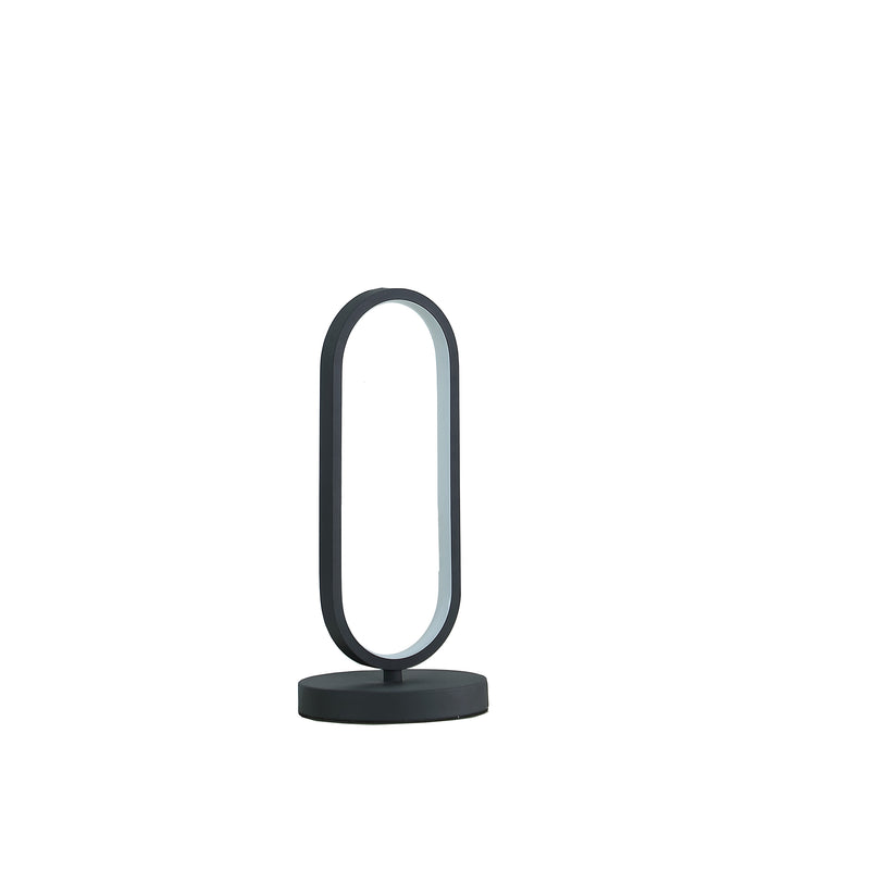 14" In Adras Modern Matte Black Oval Led Contemporary Metal Table Lamp-zoom-