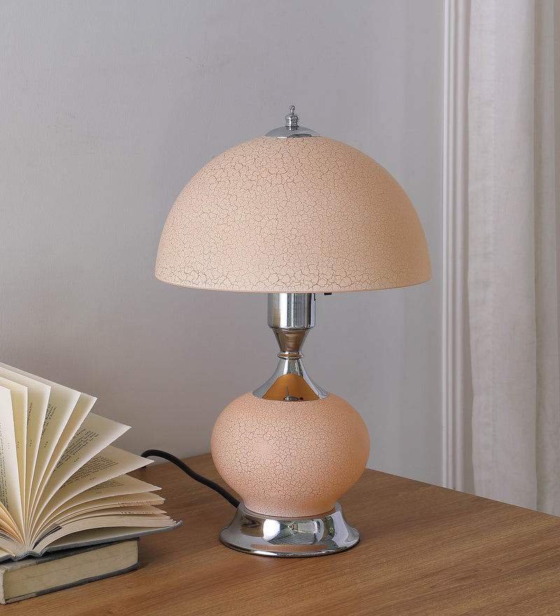 15.75" H Erte Blush Pink Art Deco Glass W/ Night Light Table Lamp-zoom-