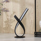 17" In Abstract Upright Ribbon Bow Led Black Metal Table Lamp