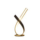 17" In Abstract Upright Ribbon Bow Led Black Metal Table Lamp
