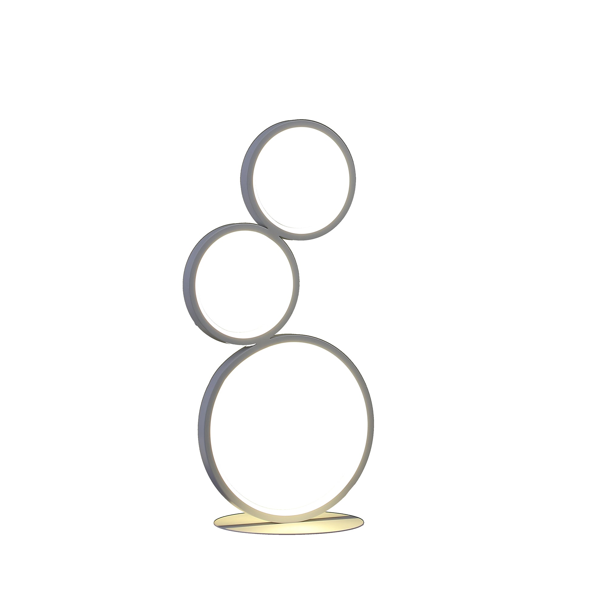 17" In 3-ring Shaped Odu White Led Minimalist Metal Table Lamp
