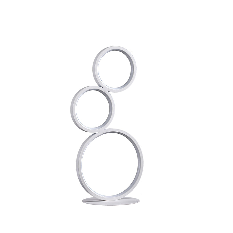 17" In 3-ring Shaped Odu White Led Minimalist Metal Table Lamp-zoom-