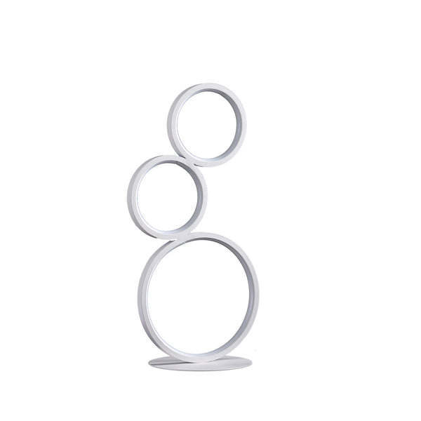 17 In 3-ring Shaped Odu White Led Minimalist Metal Table Lamp