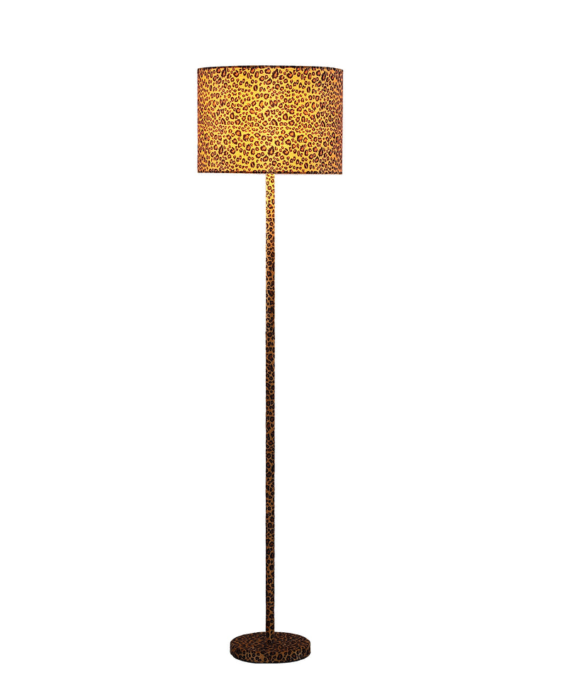 59" In Faux Suede Leopard Print Floor Lamp-zoom-