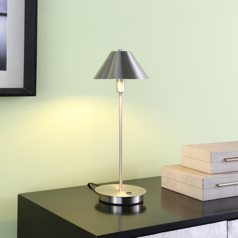 17.5" In Ryder Silver Nickel G-9 Led Table Lamp-zoom-