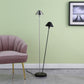 47.5" In Led Double G-9 Matte Powder Black/silver Redman Brushed Nickel Floor Lamp