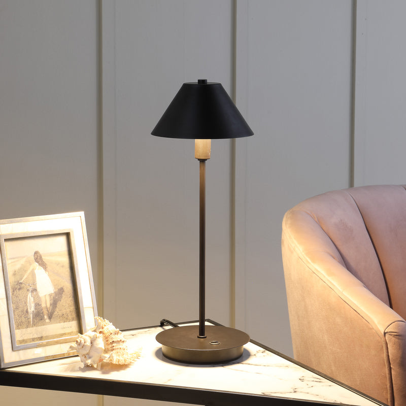 17.5" In Rowan Matte Powder Black G-9 Table Lamp-zoom-