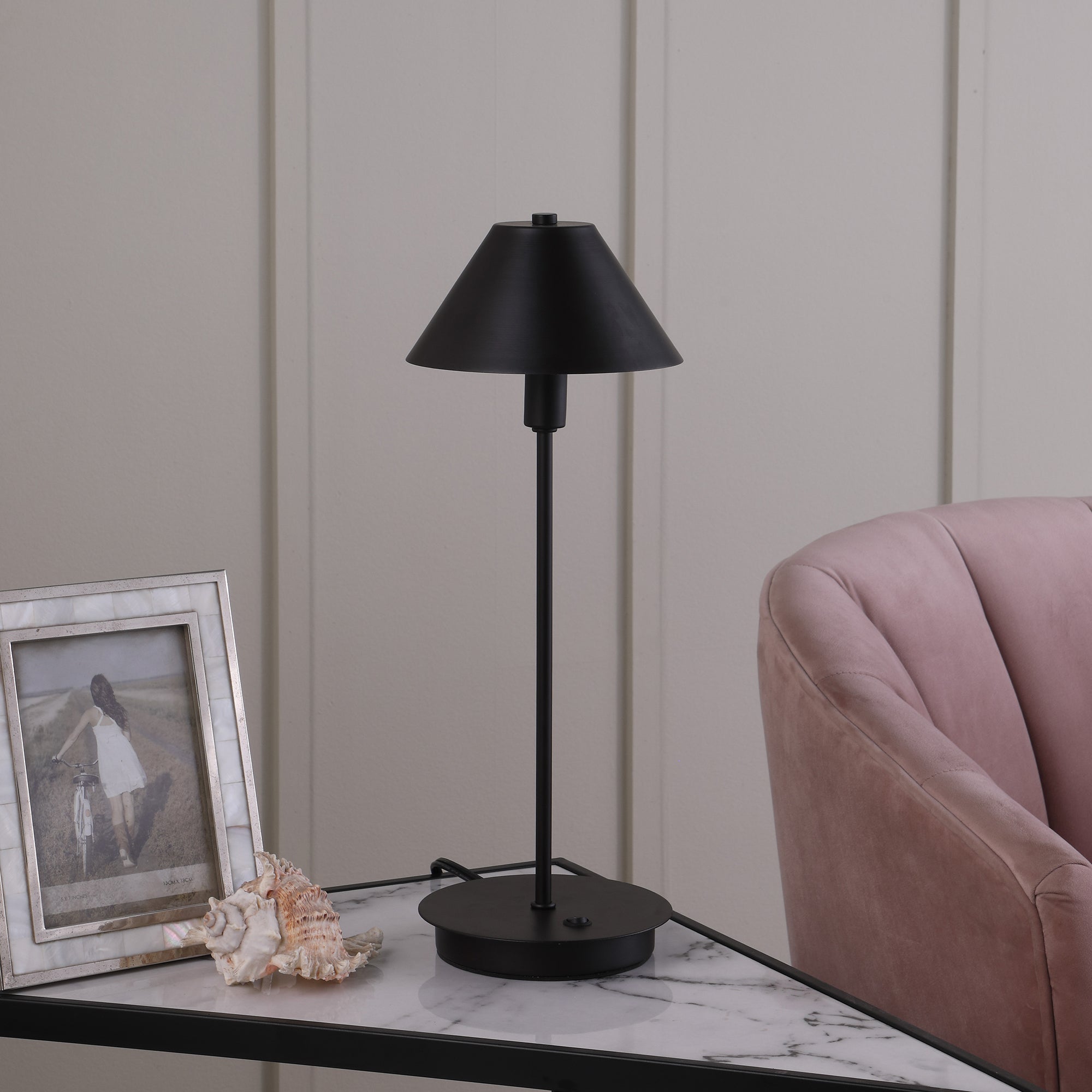 17.5" In Rowan Matte Powder Black G-9 Table Lamp-zoom-3