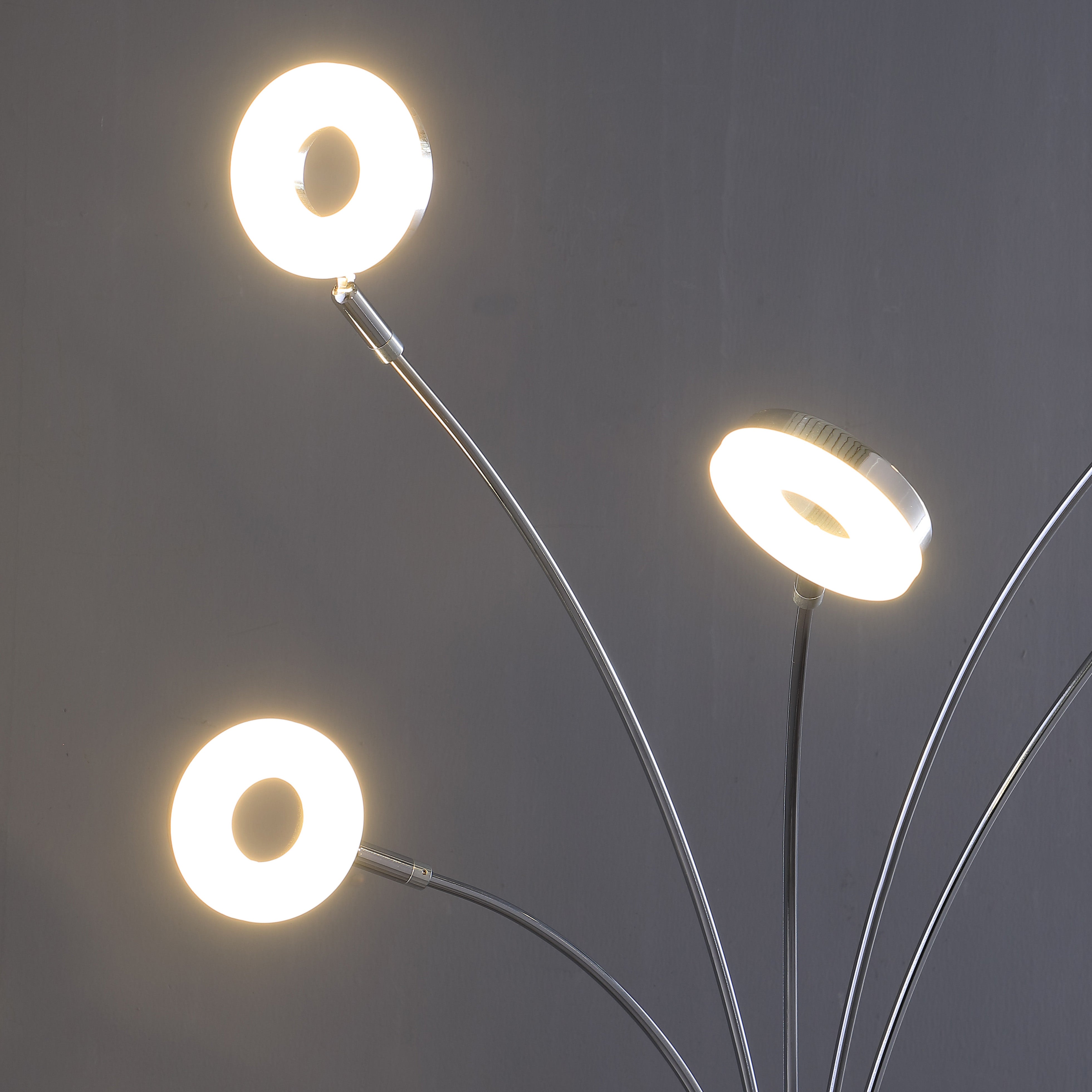 80" Avery 5 Arm Aluminum Chrome Led Semi Arc Floor Lamp-zoom-5