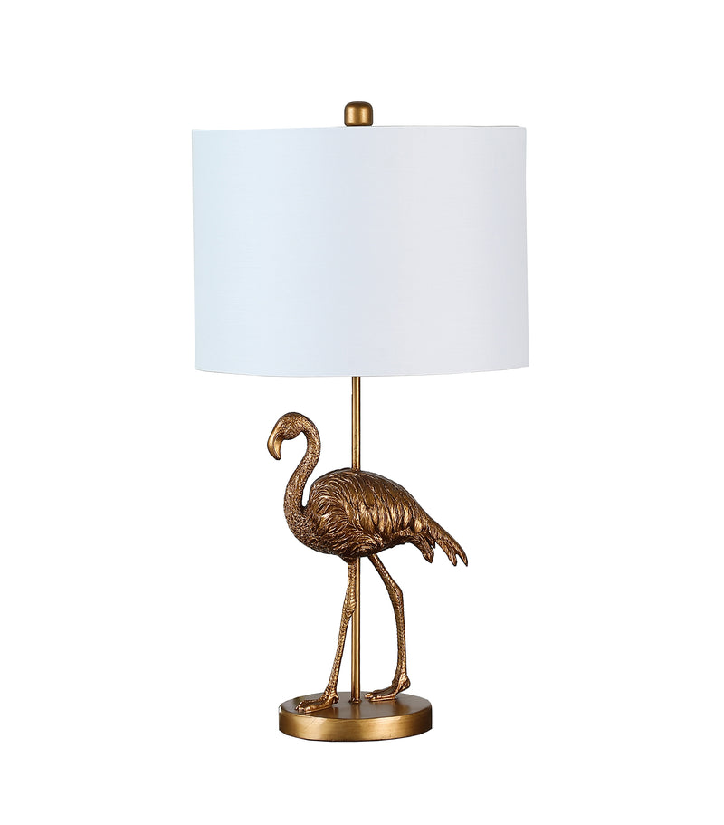 26" In Matte Gold Flamingo Resin Table Lamp-zoom-