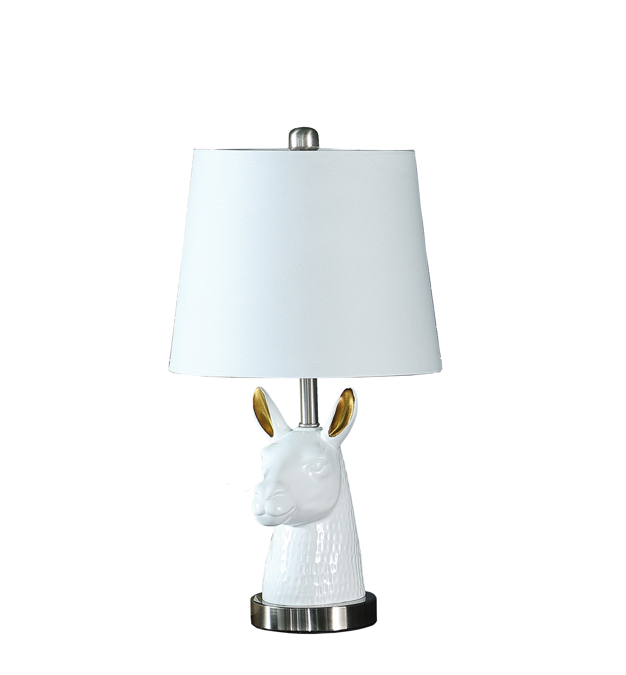 20.5" In Patagonia White Llama Bust Resin Table Lamp-zoom-1