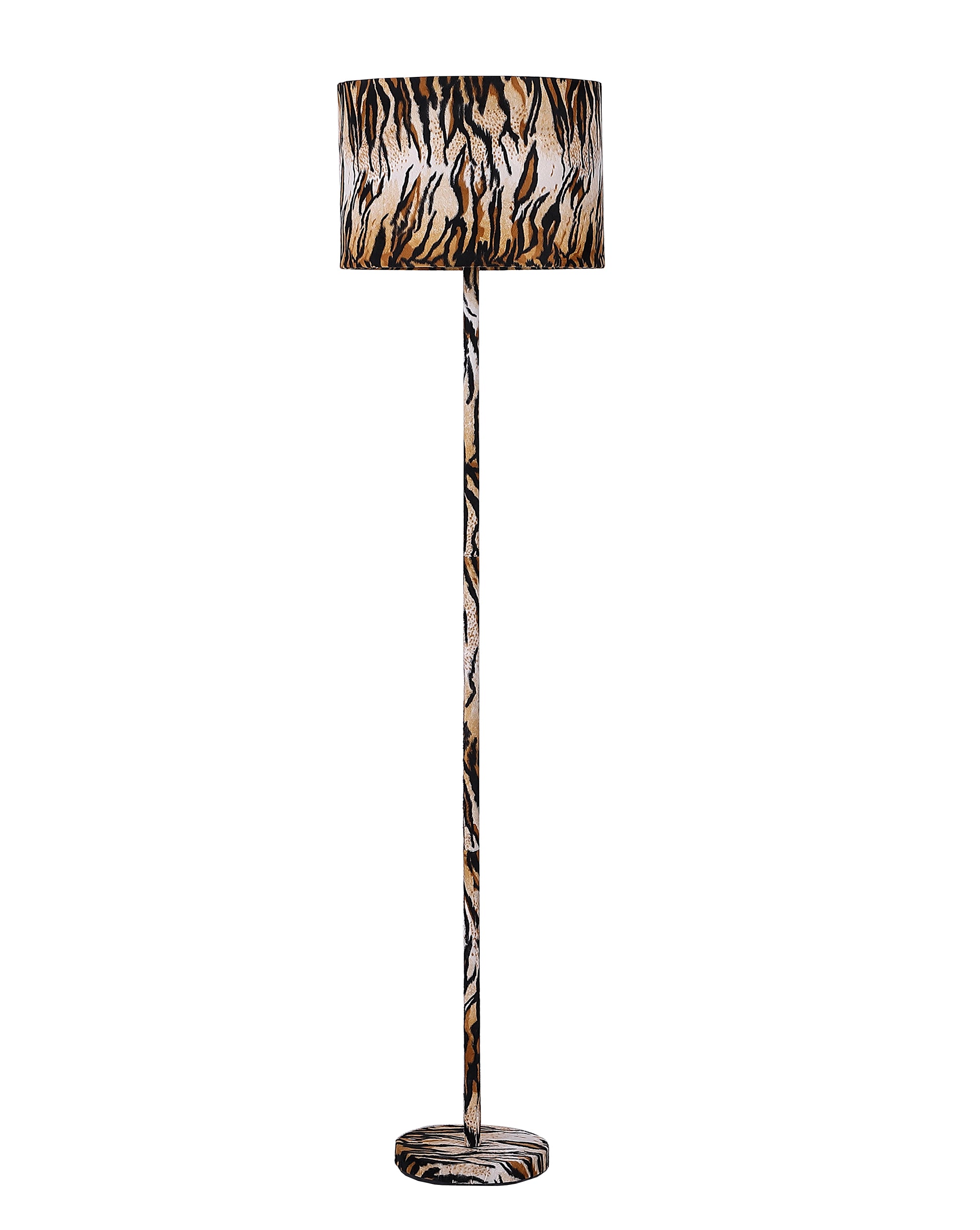 59" In Faux Suede Tiger Print Floor Lamp-zoom-1
