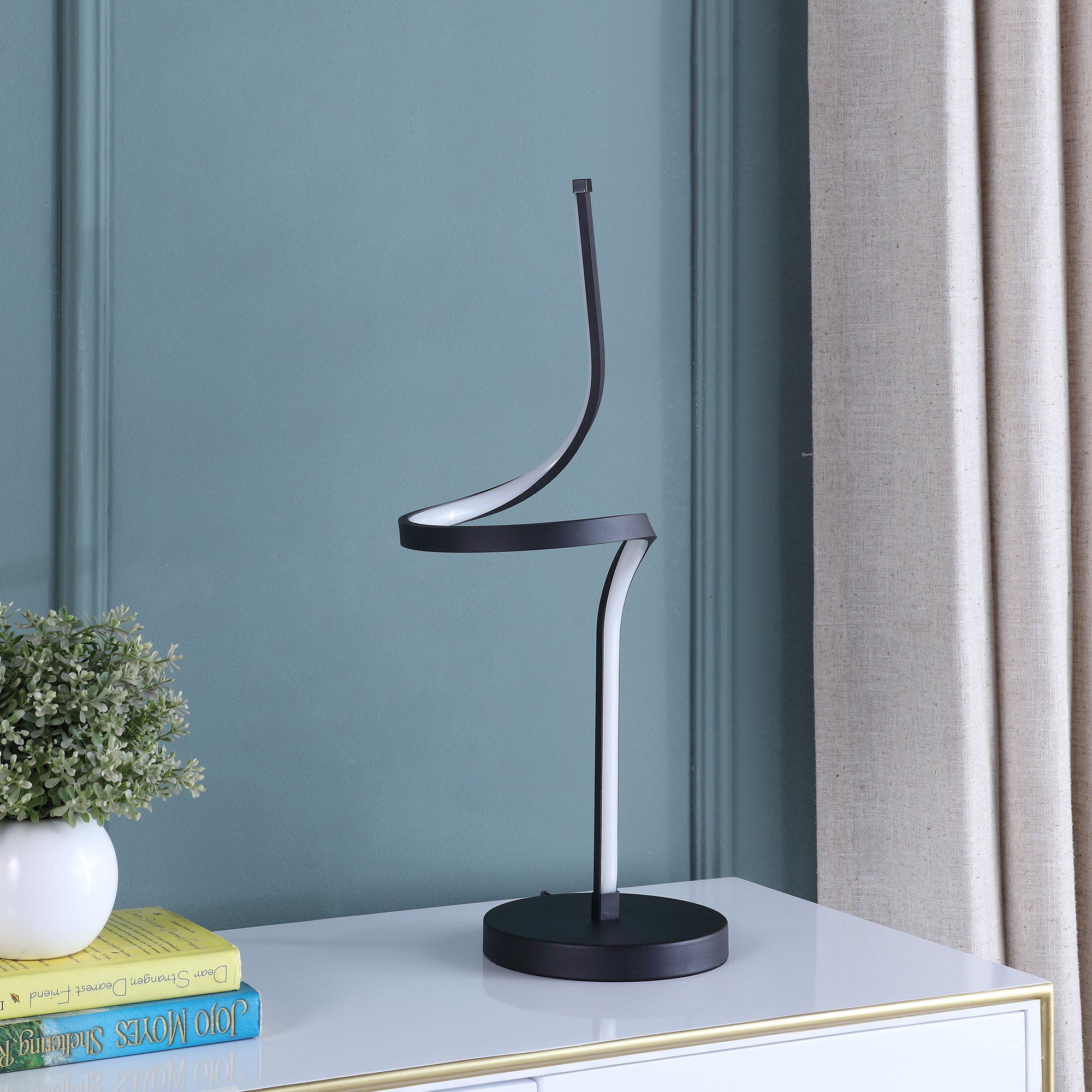 22" In Led Apollo Spiral Curved Tube Modern Table Lamp-zoom-3