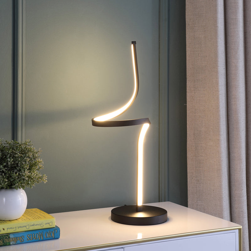 22" In Led Apollo Spiral Curved Tube Modern Table Lamp-zoom-