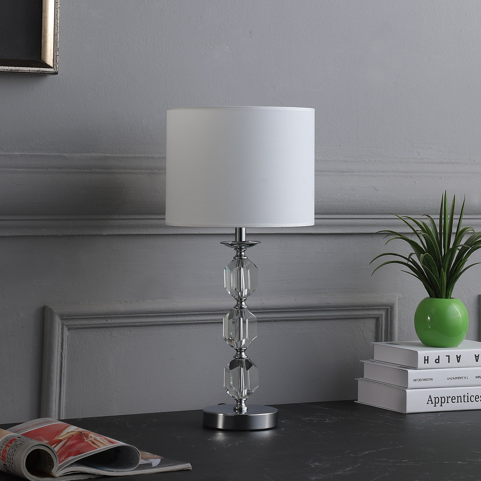21" In Tilli Hexagonal Prism Crystal Orb Table Lamp-zoom-3
