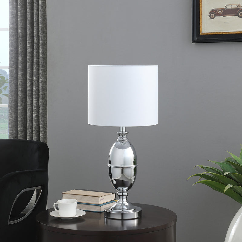 25" In Ambros Textured Silver Chrome Urn Table Lamp-zoom-