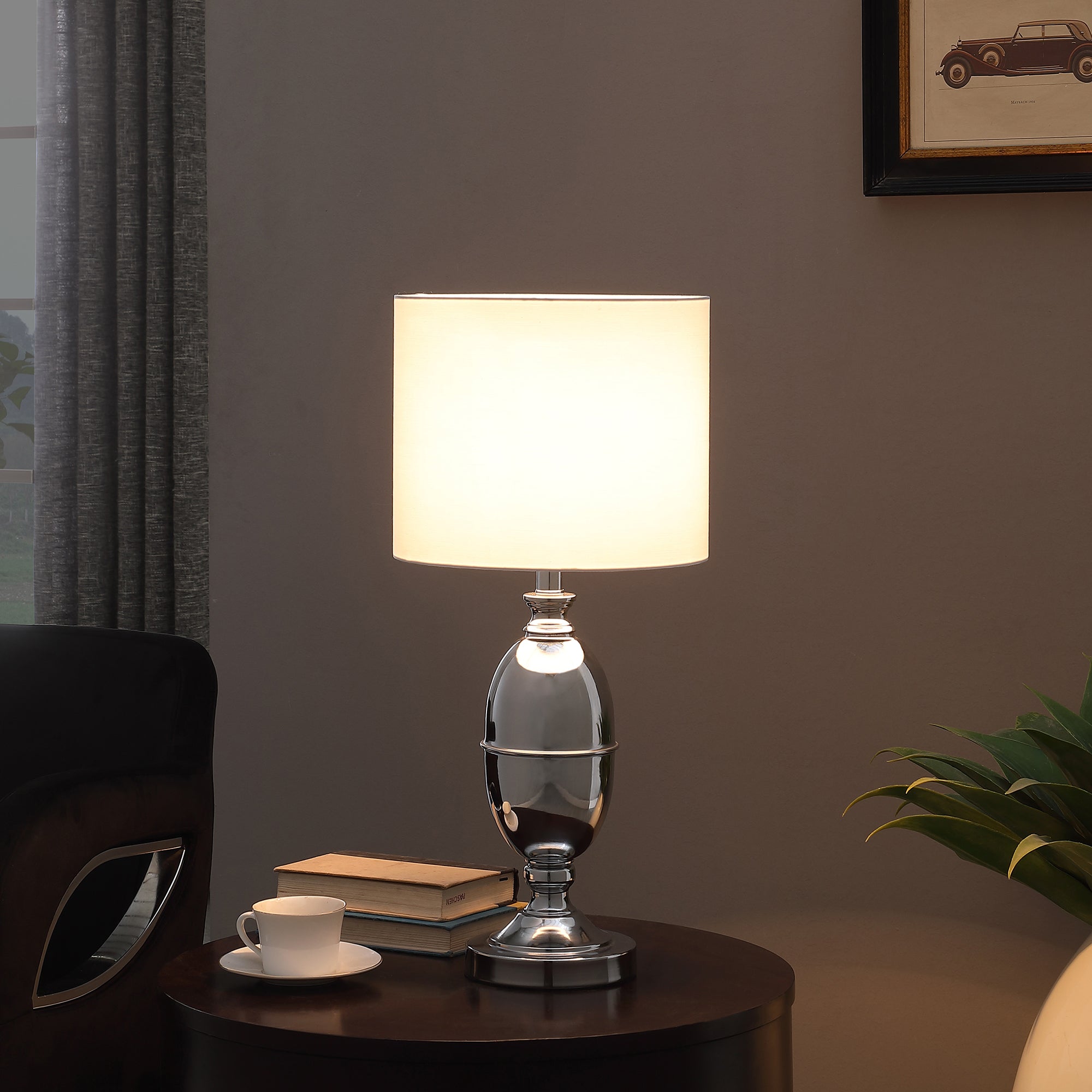25" In Ambros Textured Silver Chrome Urn Table Lamp-zoom-4