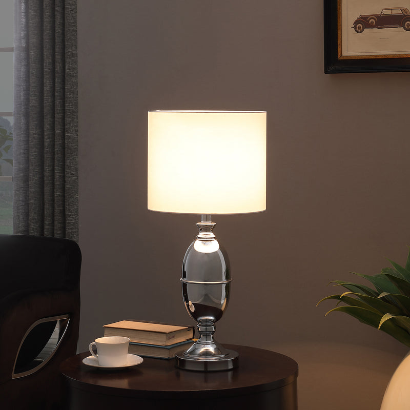 25" In Ambros Textured Silver Chrome Urn Table Lamp-zoom-