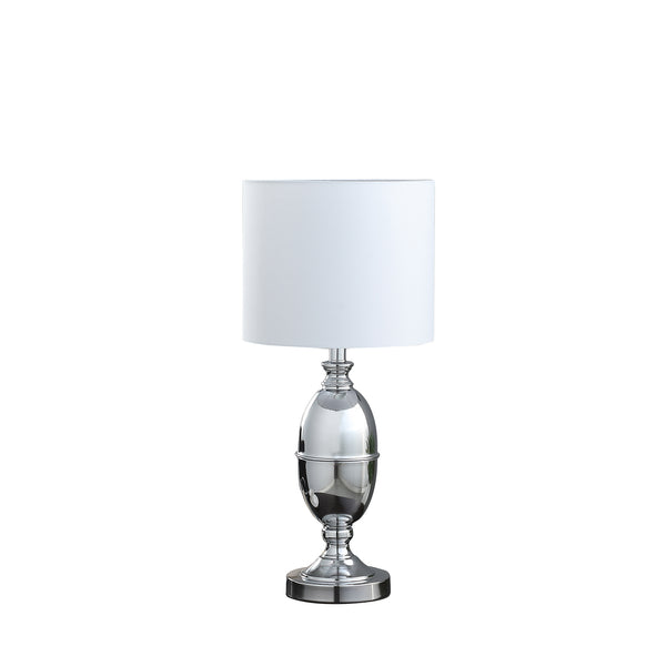 25 In Ambros Textured Silver Chrome Urn Table Lamp