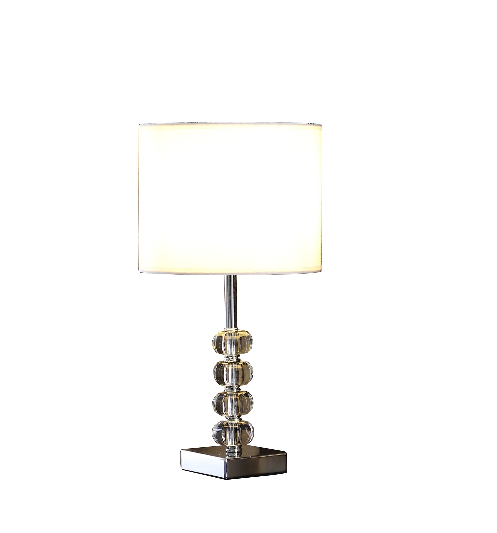 17.75" Olivia Prism Orb Crystal Modern Silver Table Lamp-zoom-2