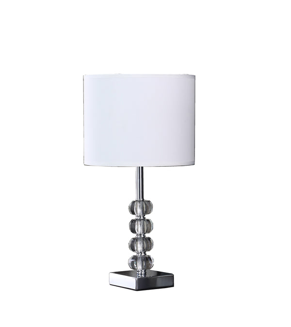 17.75 Olivia Prism Orb Crystal Modern Silver Table Lamp