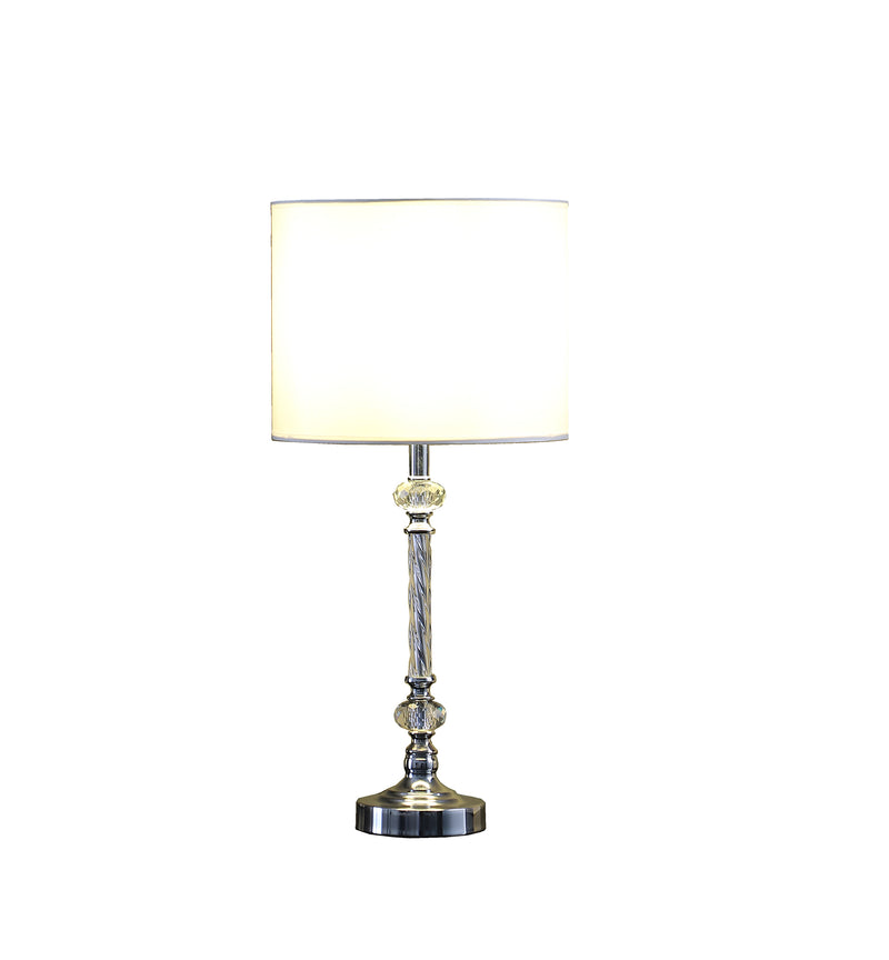 19.25" In Audrey Twisted Crystal Modern Silver Table Lamp-zoom-