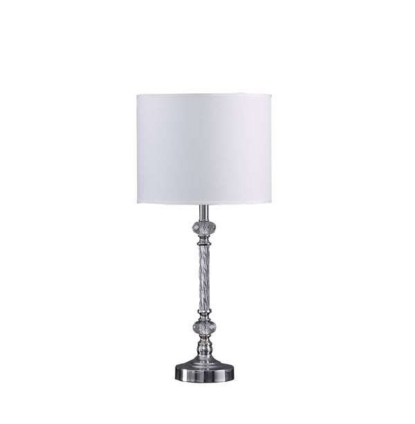 19.25 In Audrey Twisted Crystal Modern Silver Table Lamp