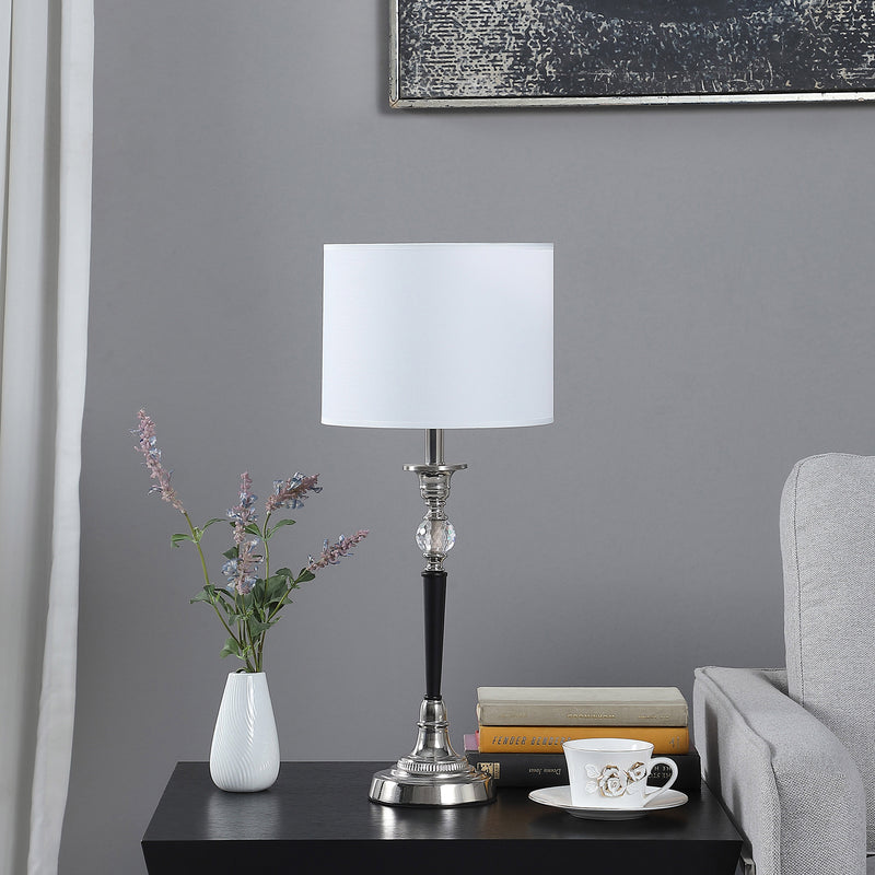 22.75" In Albi Candlestick Crystal Accent Black/silver Table Lamp-zoom-
