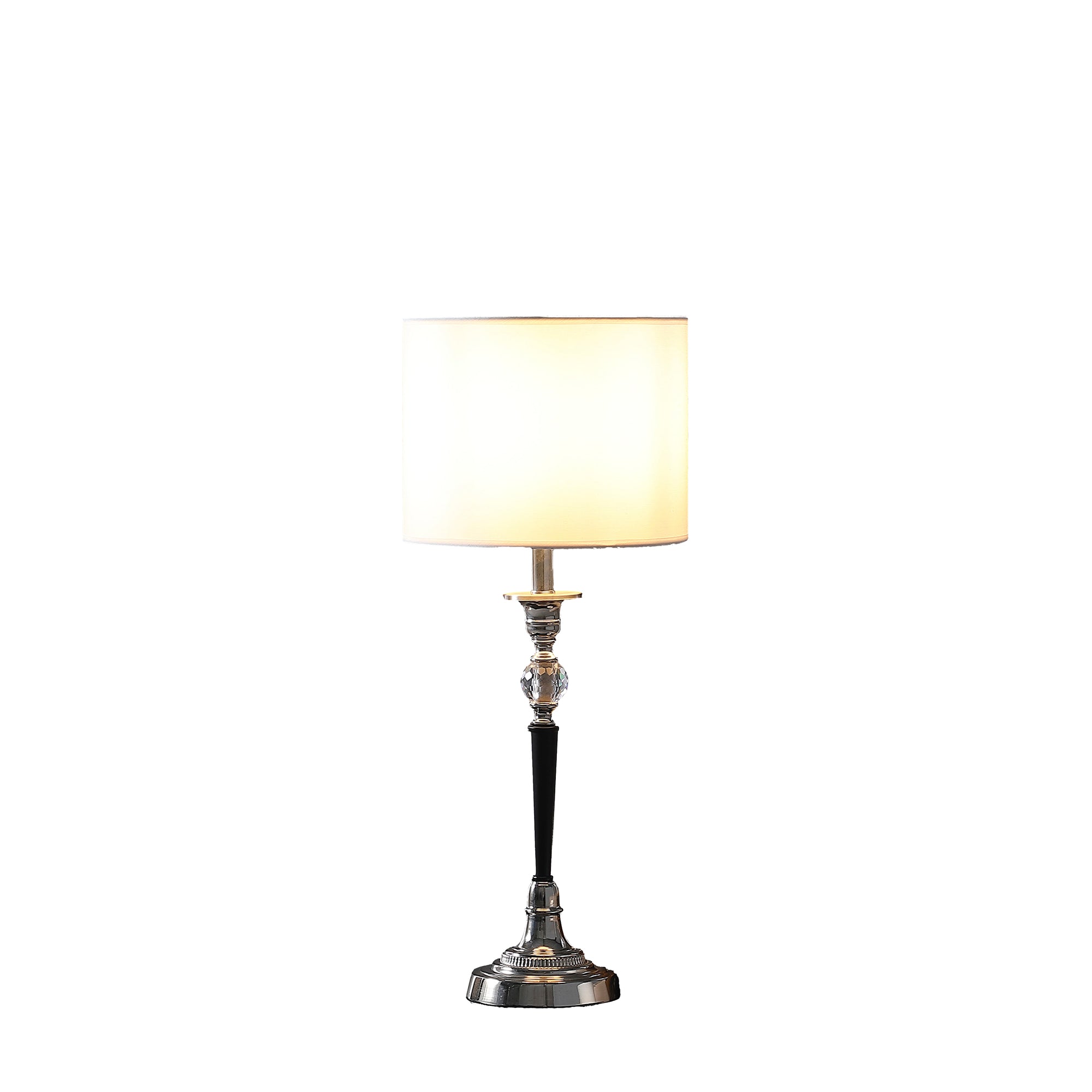 22.75" In Albi Candlestick Crystal Accent Black/silver Table Lamp