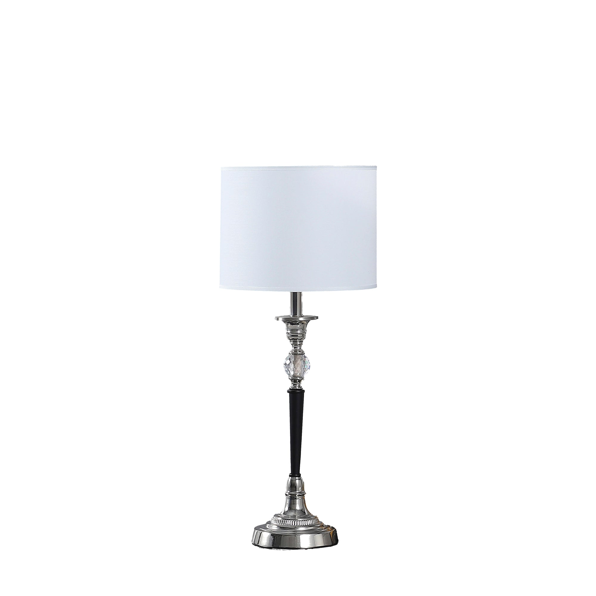 22.75" In Albi Candlestick Crystal Accent Black/silver Table Lamp