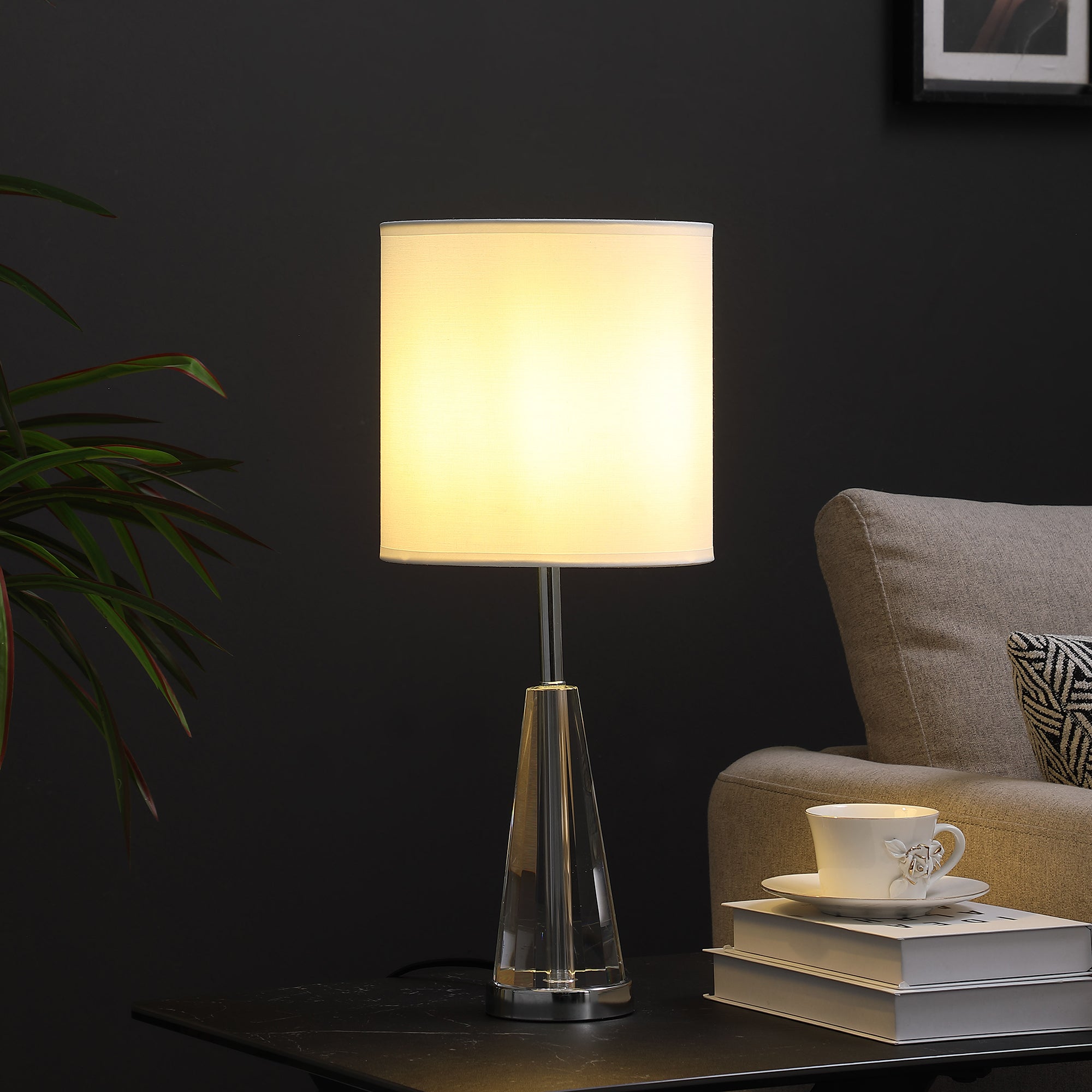 21.5" In Elli Prism Cone Shape Crystal Table Lamp-zoom-4