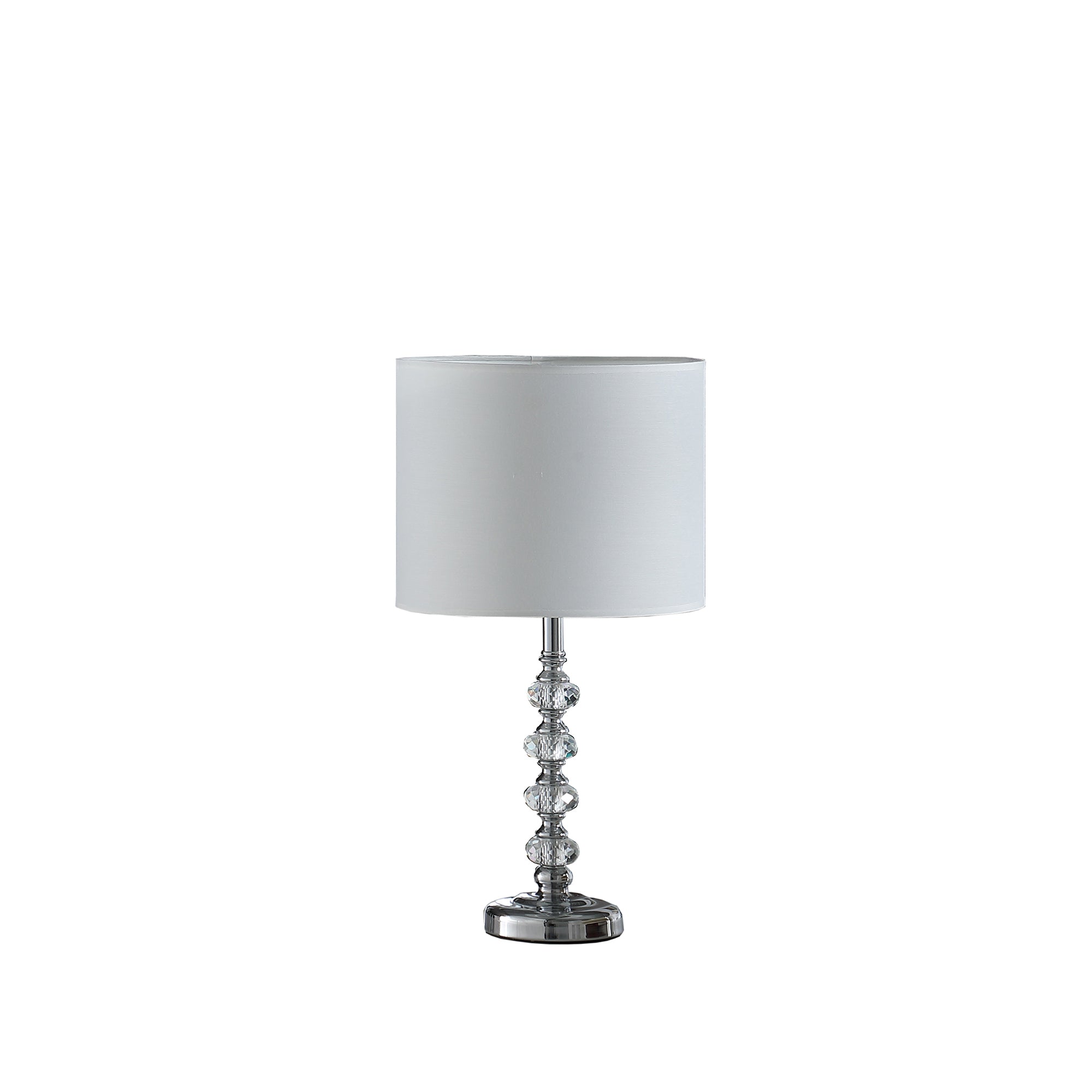 17.75" In Modern Kayli Crystal Cut Orb Chrome Metal Table Lamp-zoom-1