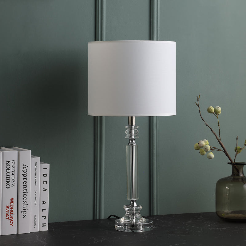 24.5" In Mitz Cut Crystal Column Modern Table Lamp-zoom-