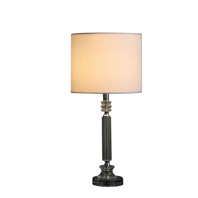 24.5" In Mitz Cut Crystal Column Modern Table Lamp-zoom-