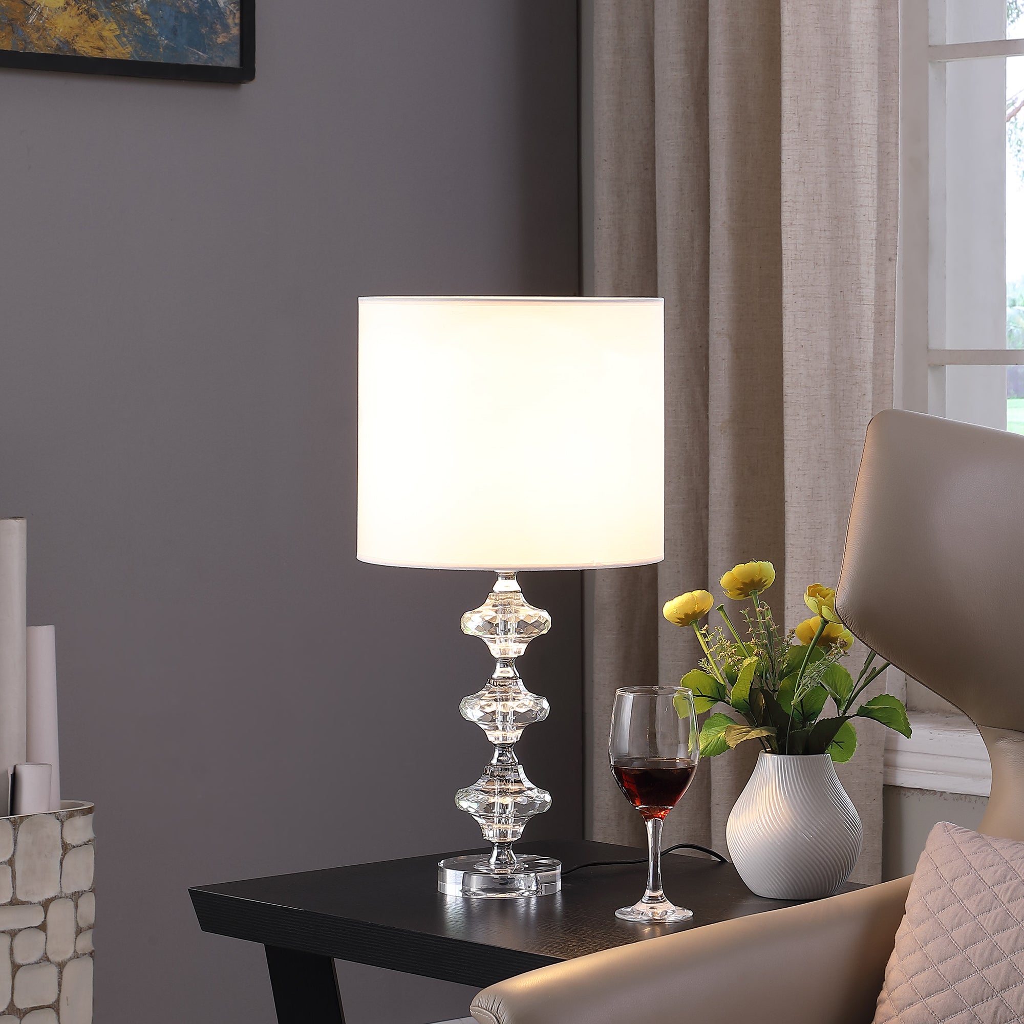22.25" In Geometric Prism Solid Crystal Table Lamp-zoom-4