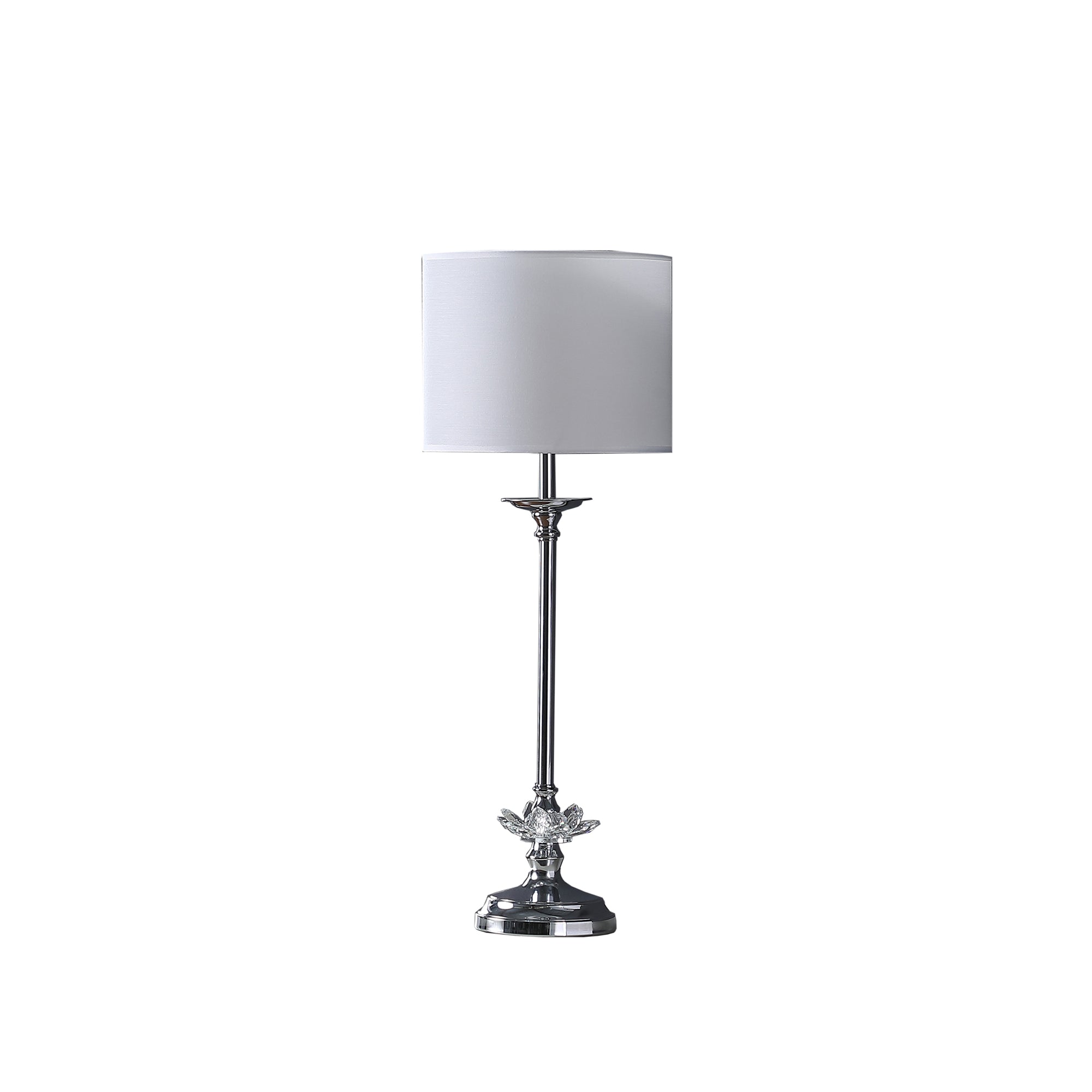 25.5" In Buffet Crystal Floral Chrome Metal Table Lamp-zoom-1