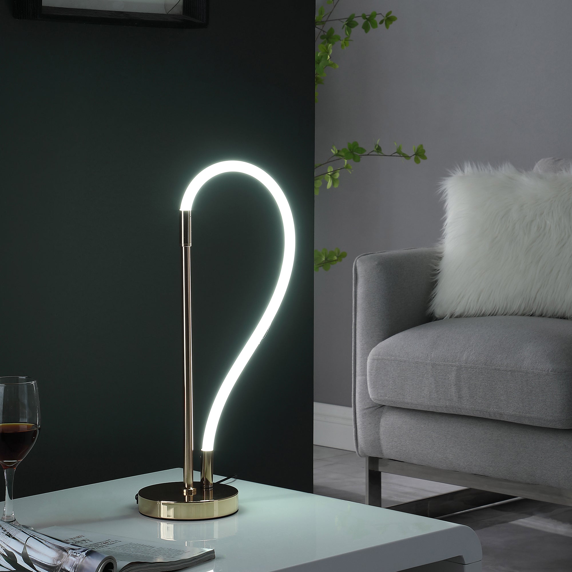 20.5" In Elastilight Led Tube W/ Magnetic End Contemporary Rose Gold Table Lamp-zoom-4
