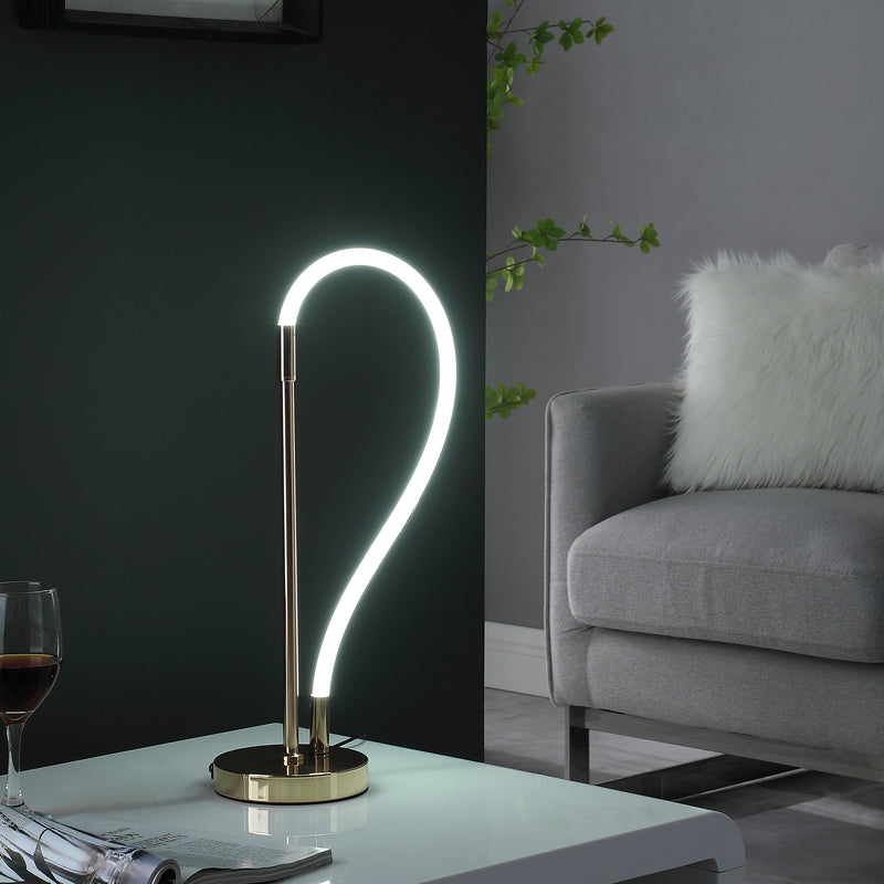 20.5" In Elastilight Led Tube W/ Magnetic End Contemporary Rose Gold Table Lamp-zoom-