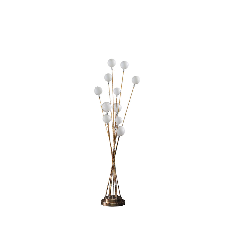 46" In 11-light Acrylic Globe Aluminun Led Chrysanthe Yellow Gold Metal Floor Lamp-zoom-