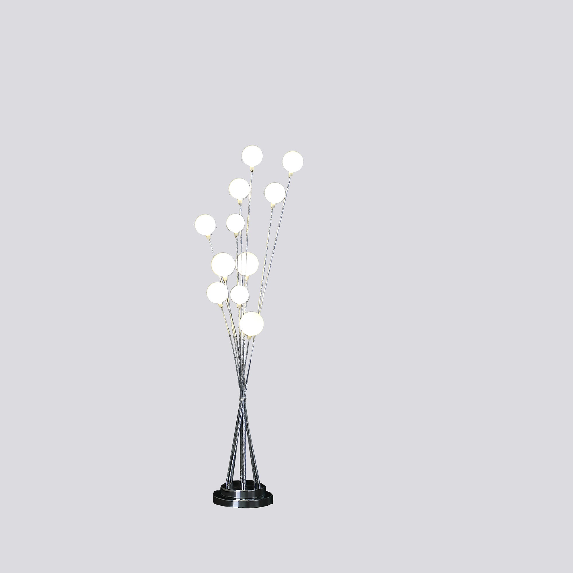 46" In 11-light Acrylic Globe Aluminun Led Chrysanthe Silver Chrome Metal Floor Lamp-zoom-3