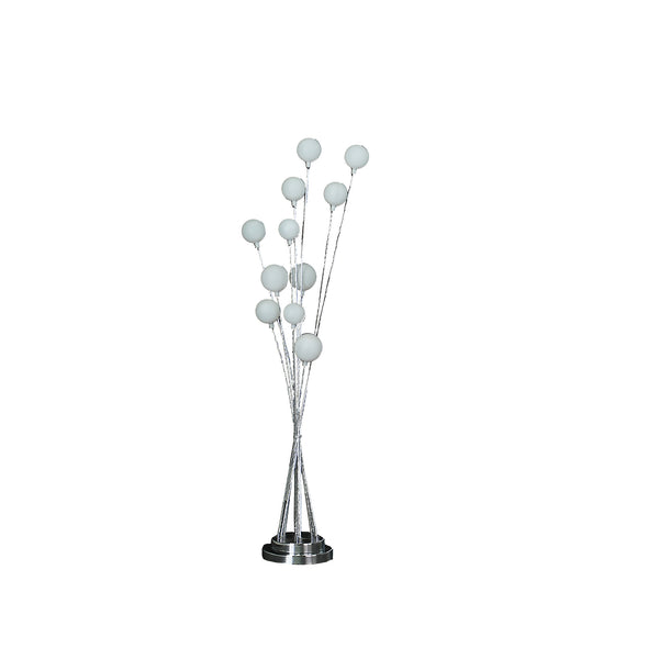 46 In 11-light Acrylic Globe Aluminun Led Chrysanthe Silver Chrome Metal Floor Lamp