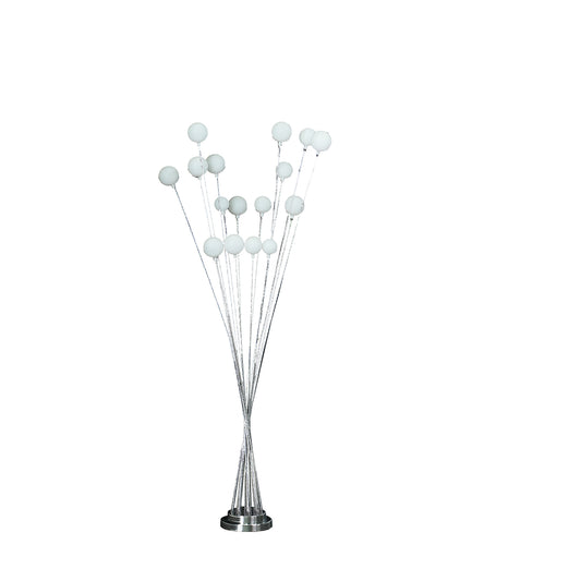 61.5" In 16-light Acrylic Globe Aluminun Led Chrysanthe Silver Chrome Metal Floor Lamp
