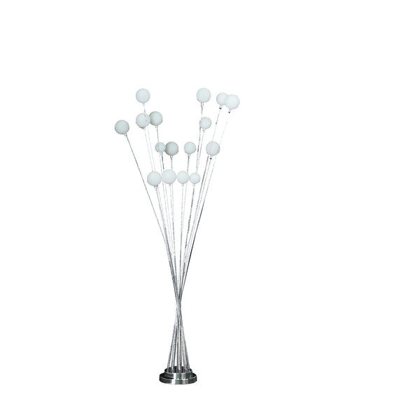 61.5 In 16-light Acrylic Globe Aluminun Led Chrysanthe Silver Chrome Metal Floor Lamp
