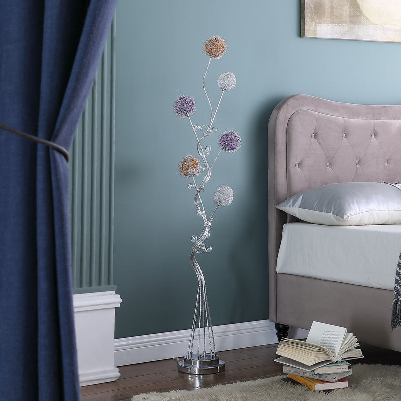 58.5" In 6 Aluminum Led Zeus Metal Floor Lamp-zoom-