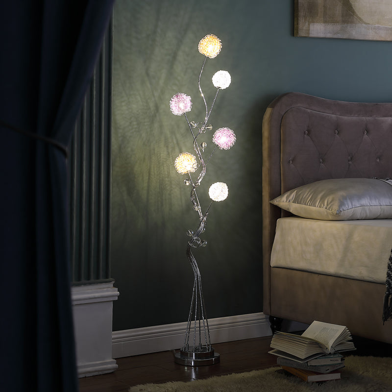 58.5" In 6 Aluminum Led Zeus Metal Floor Lamp-zoom-