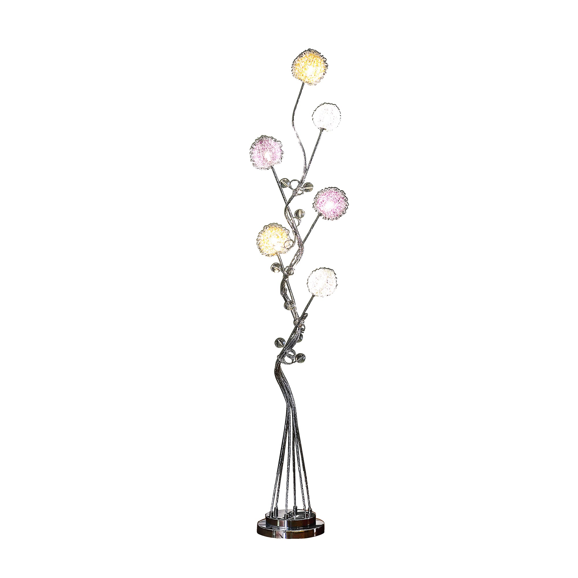 58.5" In 6 Aluminum Led Zeus Metal Floor Lamp