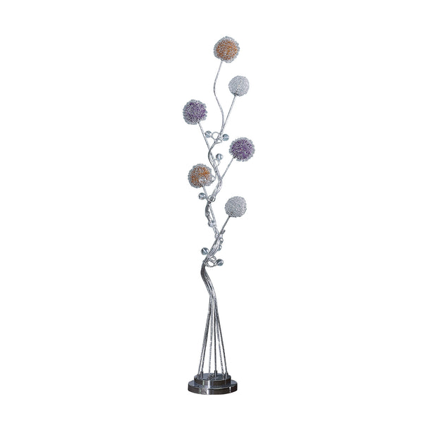 58.5 In 6 Aluminum Led Zeus Metal Floor Lamp