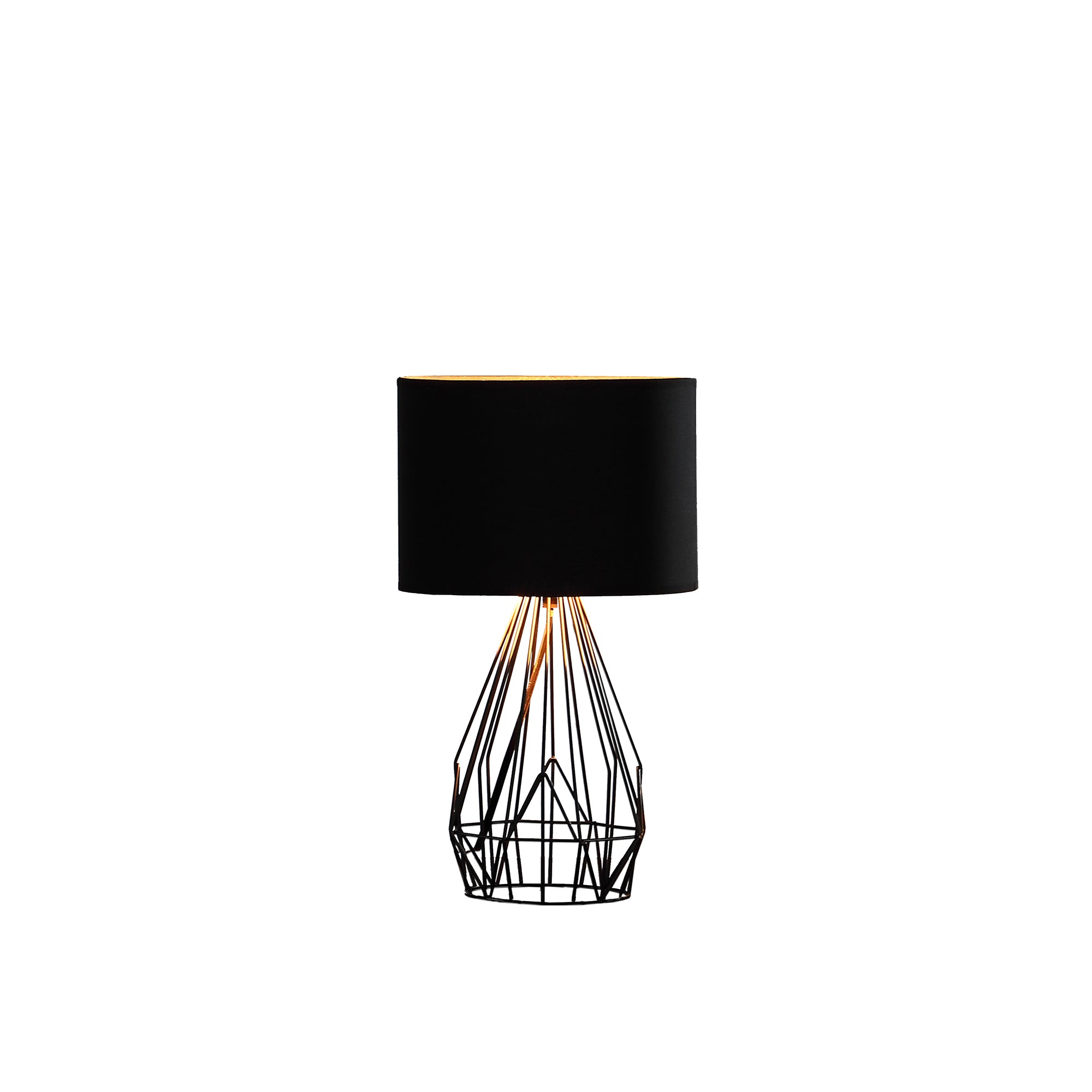 17.5" In Industrial Farm Metal Cage Black Table Lamp-zoom-2