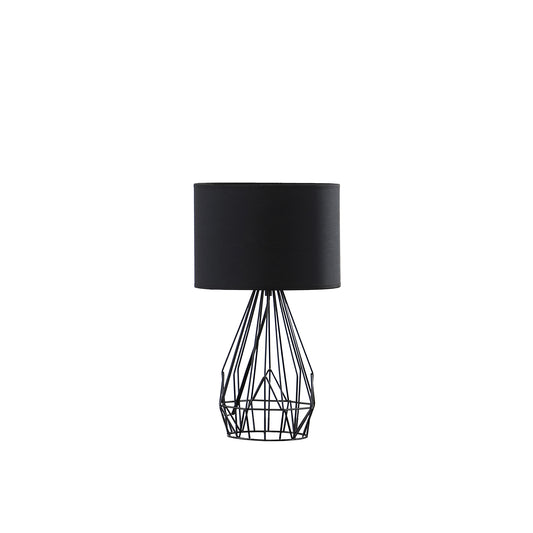 17.5" In Industrial Farm Metal Cage Black Table Lamp